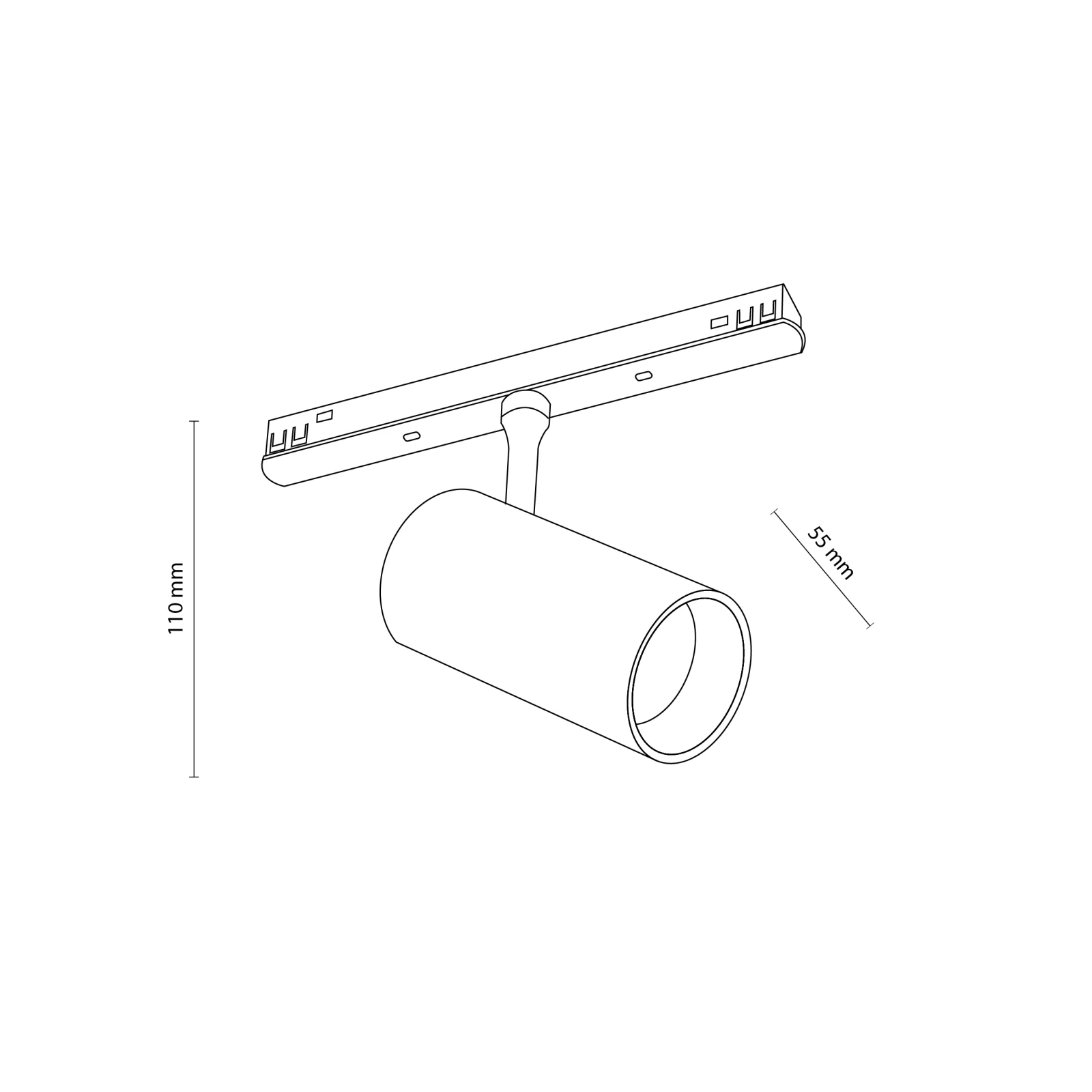Magnetinis bėgelinis LED šviestuvas 12 W, juodas, CCT
