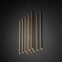 Pendant light 10xG9 – linear, champagne, ribbed - Image 3