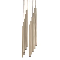 Pendant light 10xG9 – linear, champagne, ribbed - Image 10