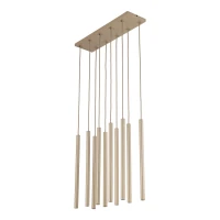 Pendant light 10xG9 – linear, champagne, ribbed - Image 2