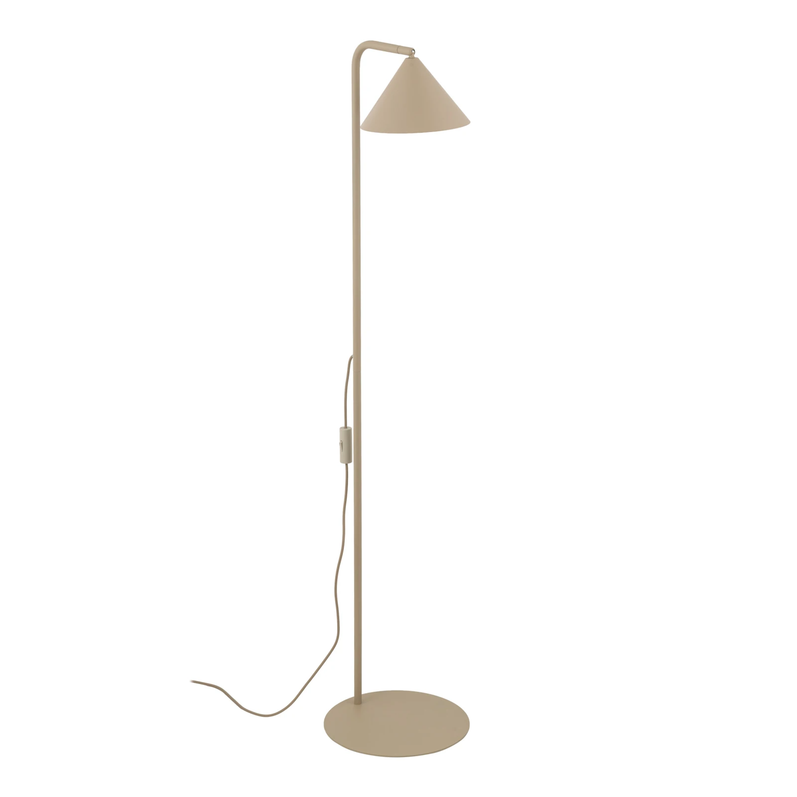 Floor lamp 1xE14 – conical, beige, with switch