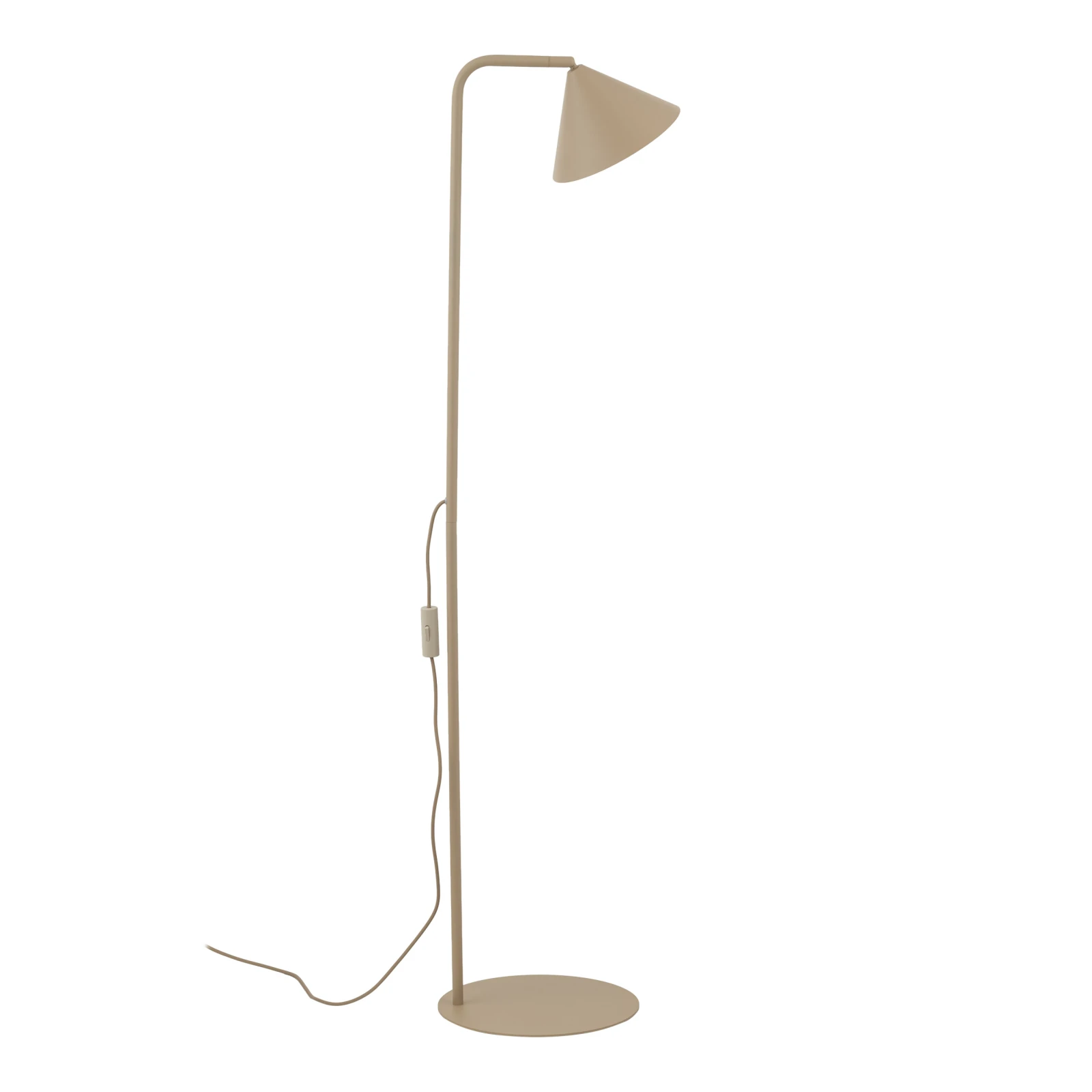 Floor lamp 1xE14 – conical, beige, with switch