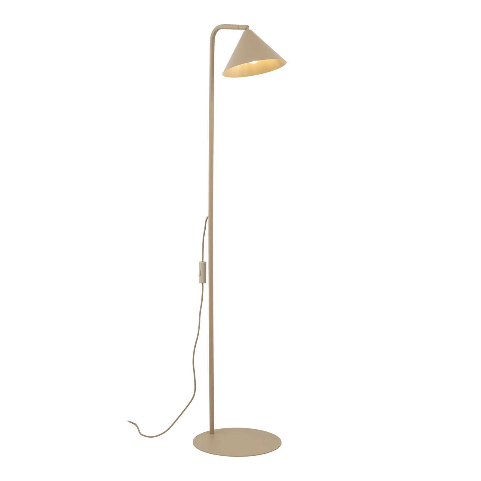 Floor lamp 1xE14 – conical, beige, with switch