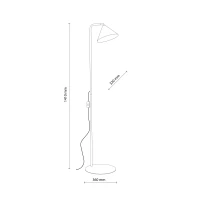 Floor lamp 1xE14 – conical, beige, with switch - Image 9