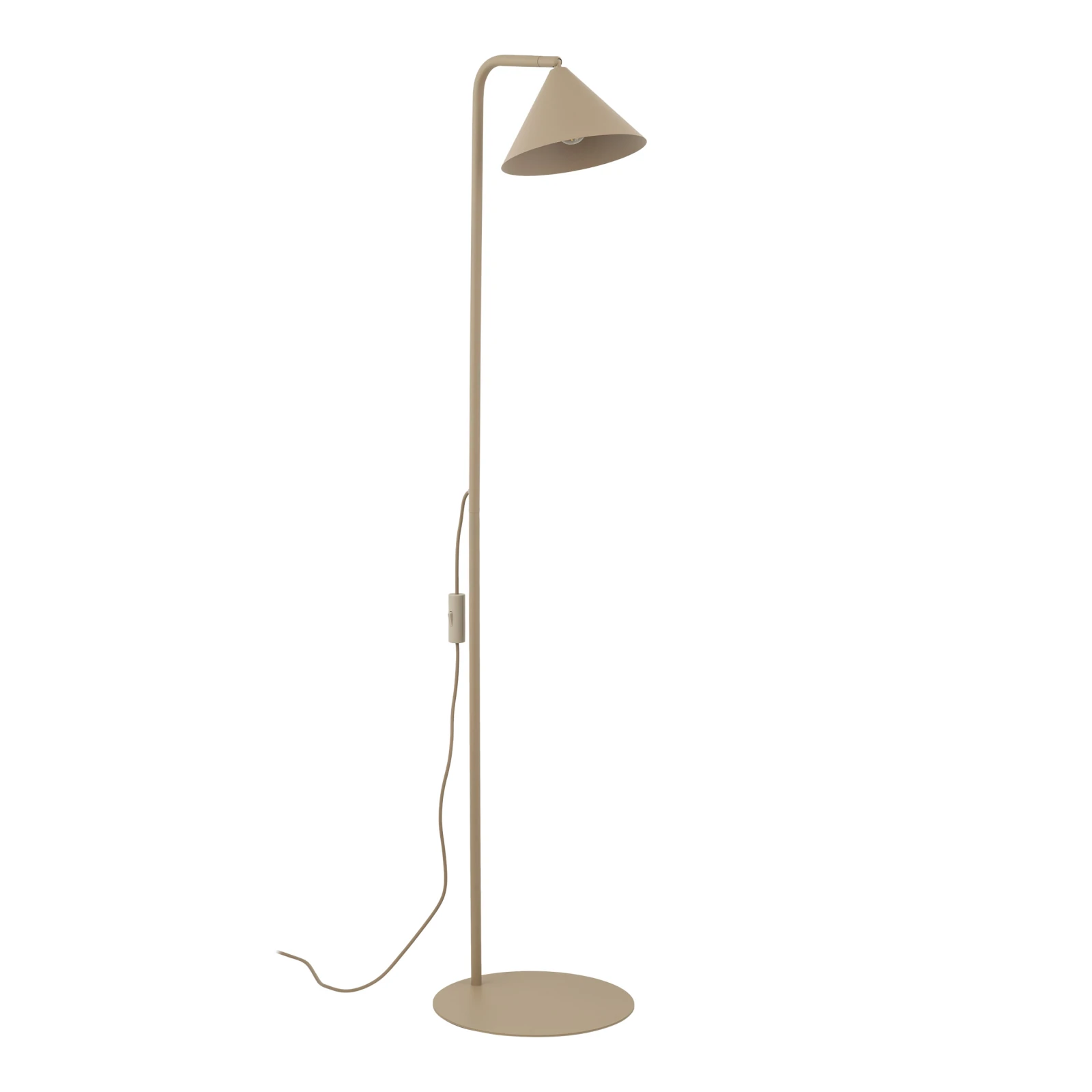 Floor lamp 1xE14 – conical, beige, with switch