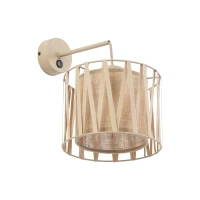 Wall light 1xE27 – cylindrical, beige, with switch - Image 6