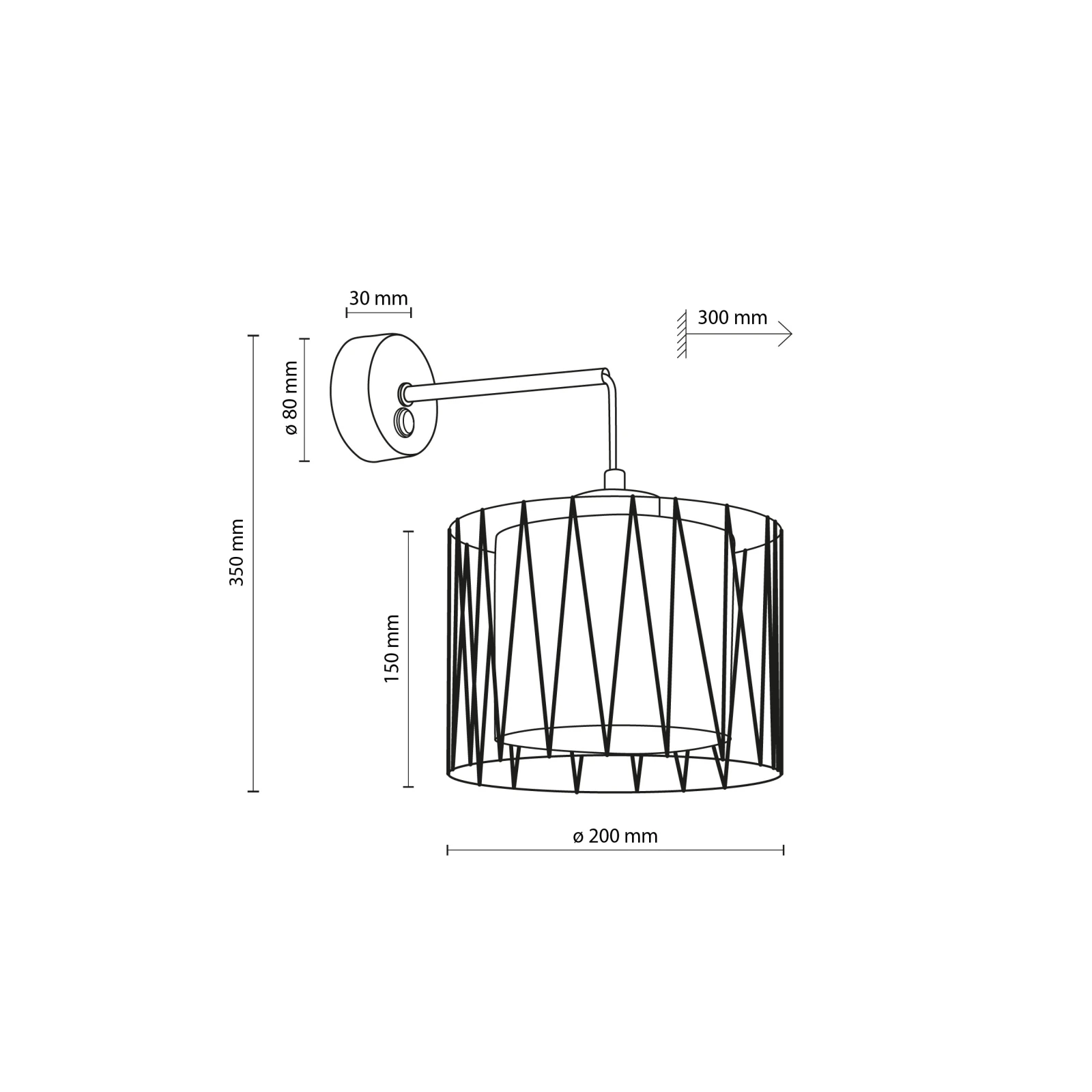 Wall light 1xE27 – cylindrical, beige, with switch