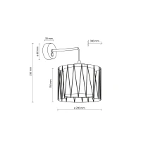 Wall light 1xE27 – cylindrical, beige, with switch - Image 7