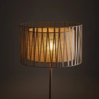 Floor lamp 1xE27 – cylindrical, beige, warm jute-lined shade - Image 3