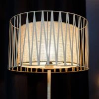 Floor lamp 1xE27 – cylindrical, beige, warm jute-lined shade - Image 4