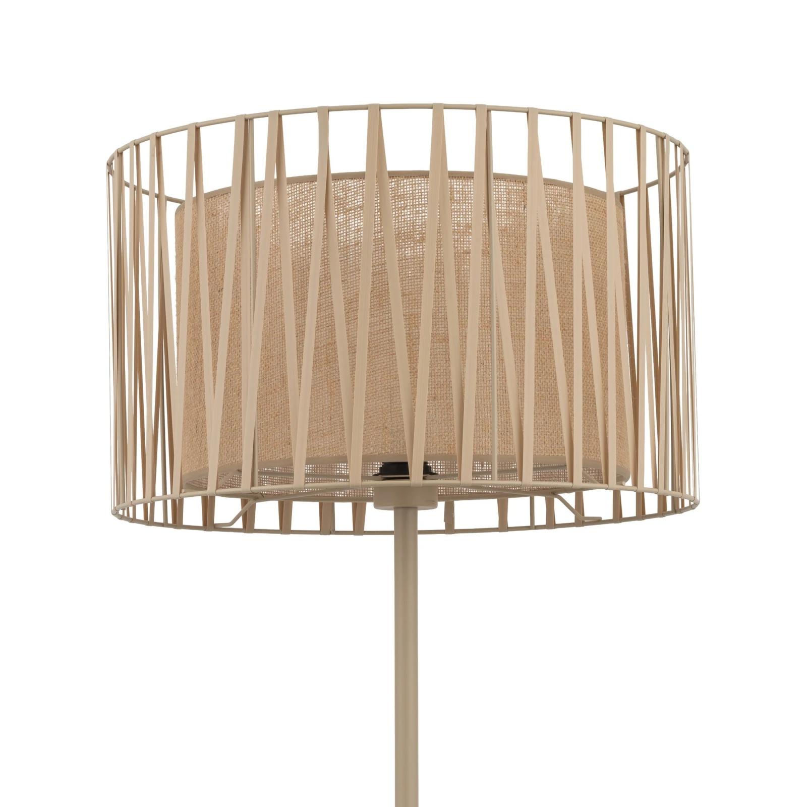 Floor lamp 1xE27 – cylindrical, beige, warm jute-lined shade