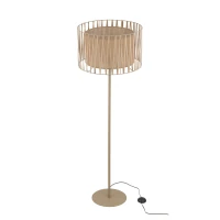 Floor lamp 1xE27 – cylindrical, beige, warm jute-lined shade - Image 6