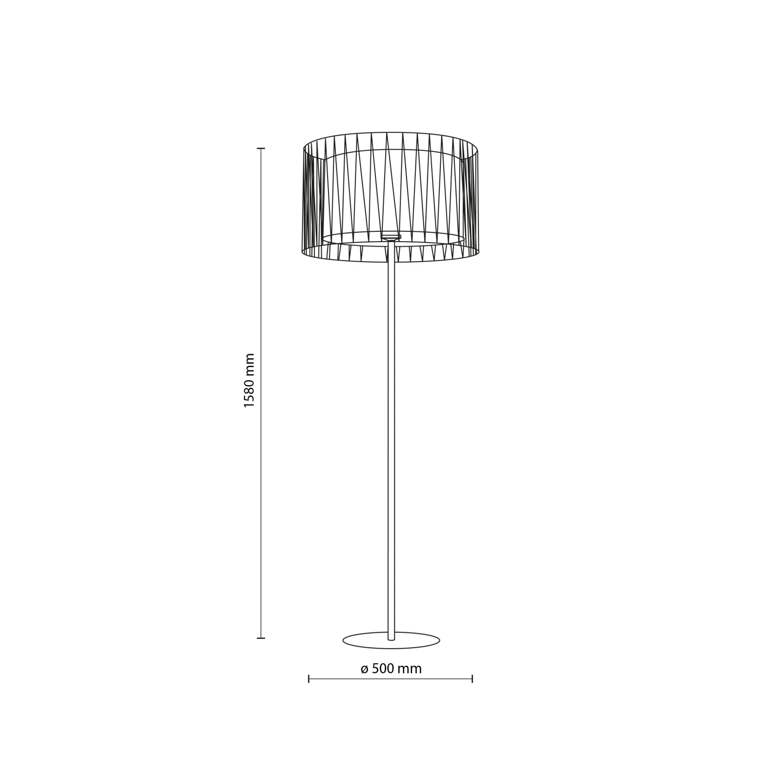Floor lamp 1xE27 – cylindrical, beige, warm jute-lined shade