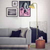 Floor lamp 1xE14 – conical, pistachio green, modern accent - Image 1