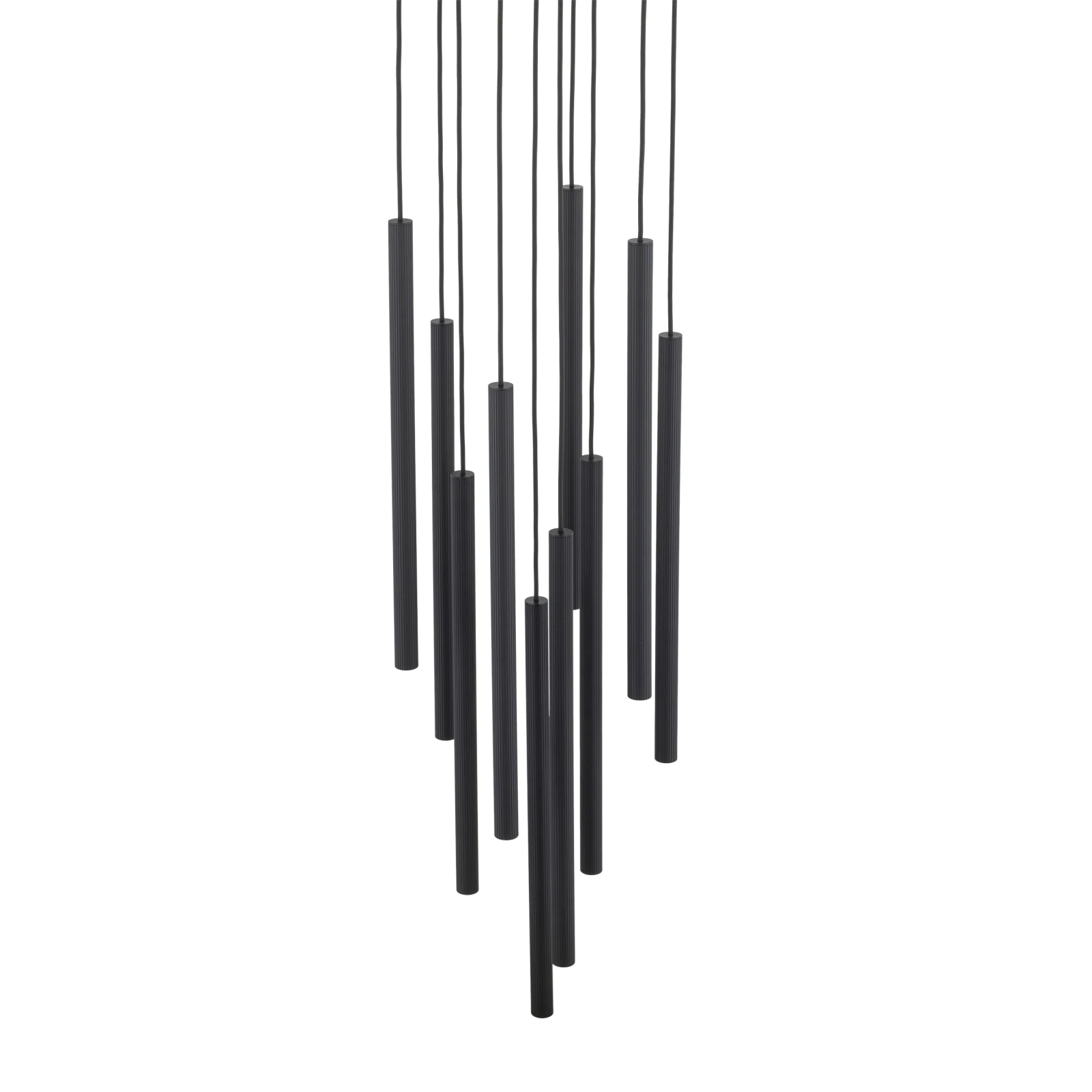 FERRO 80 W pendant light – round, black, 10 G9 points