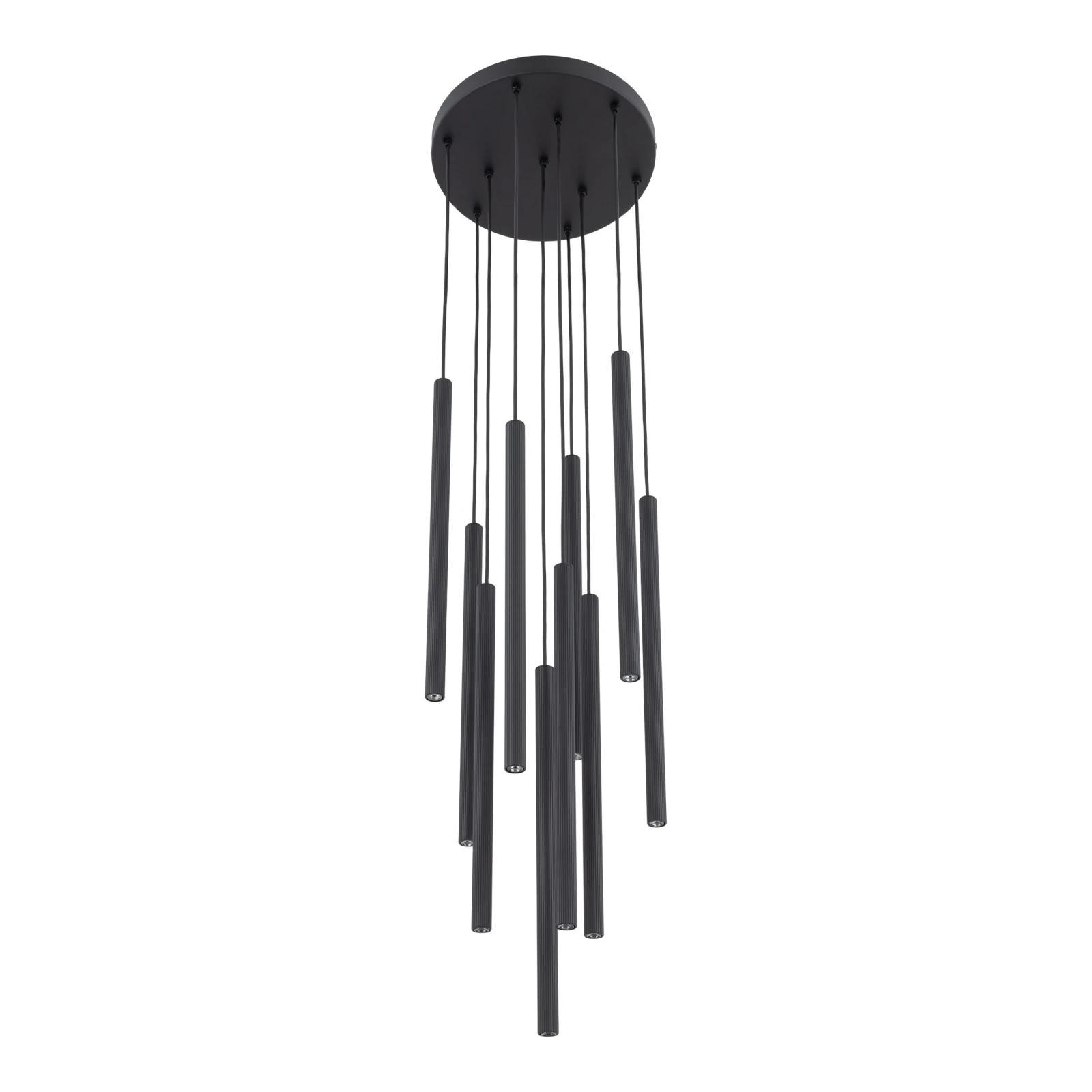 FERRO 80 W pendant light – round, black, 10 G9 points