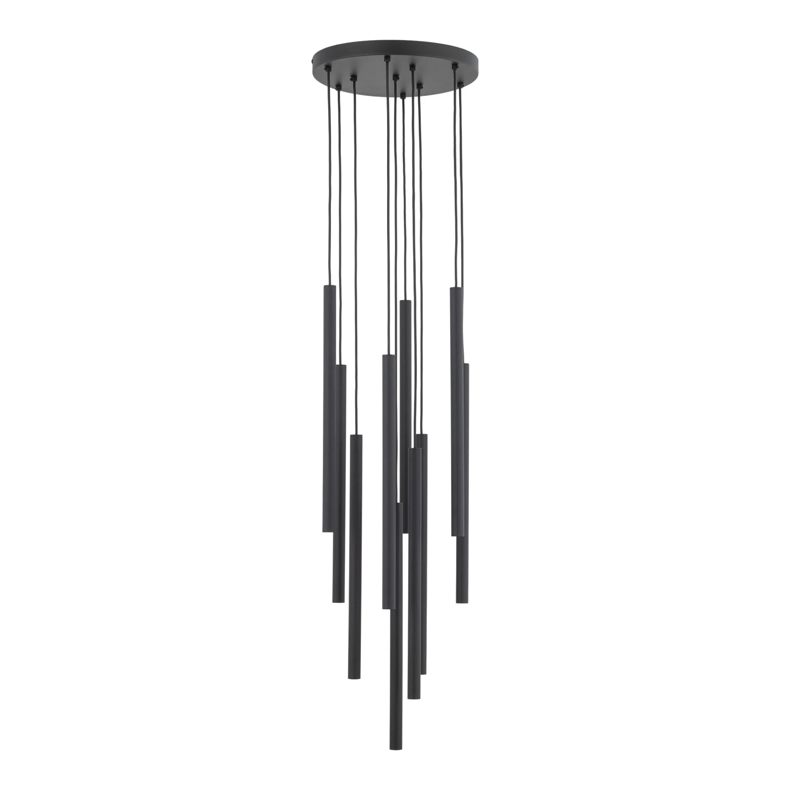 FERRO 80 W pendant light – round, black, 10 G9 points
