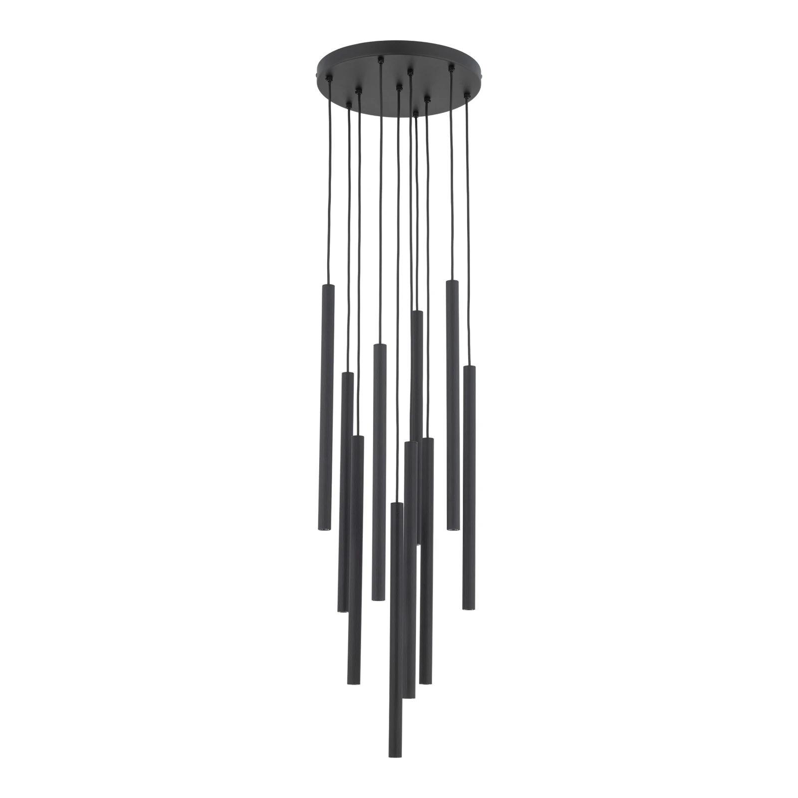 FERRO 80 W pendant light – round, black, 10 G9 points
