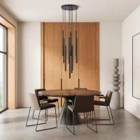 FERRO 80 W pendant light – round, black, 10 G9 points - Image 1