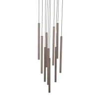 Pendant light 10xG9 – round, brown, ribbed tube design - Image 4