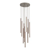 Pendant light 10xG9 – round, brown, ribbed tube design - Image 5