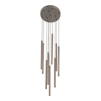 Pendant light 10xG9 – round, brown, ribbed tube design - Image 6