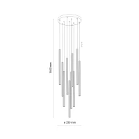 Pendant light 10xG9 – round, brown, ribbed tube design - Image 7