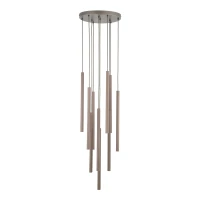Pendant light 10xG9 – round, brown, ribbed tube design - Image 8