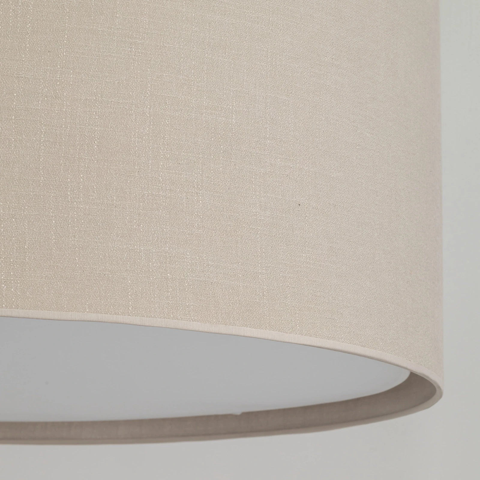 Pendant light 3xE27 – cylindrical, beige, fabric shade