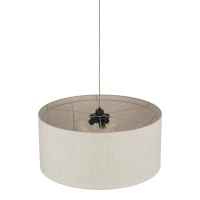 Pendant light 3xE27 – cylindrical, beige, fabric shade - Image 4