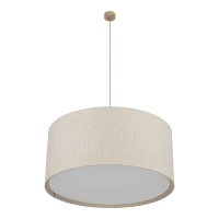 Pendant light 3xE27 – cylindrical, beige, fabric shade - Image 7