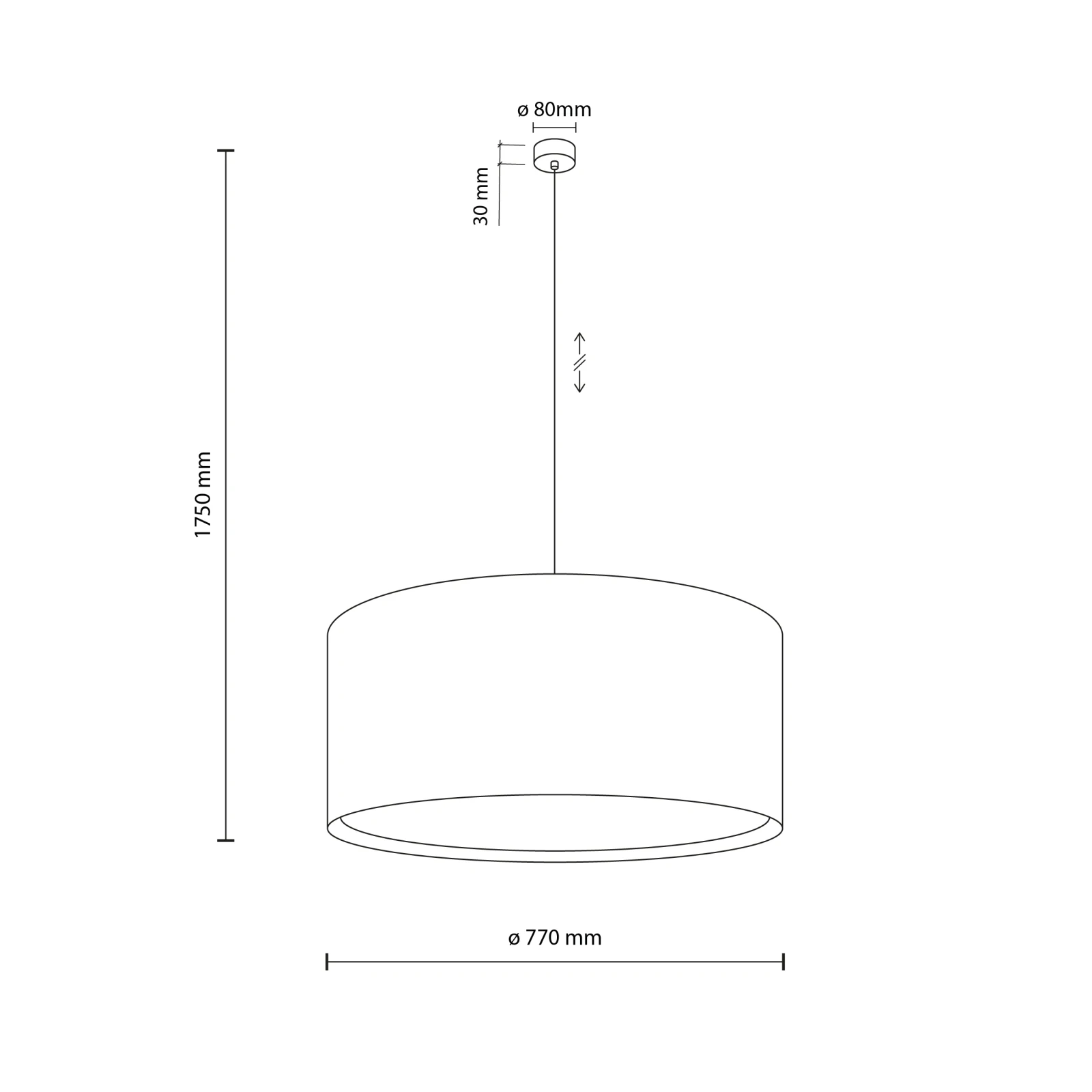 Pendant light 3xE27 – cylindrical, beige, fabric shade