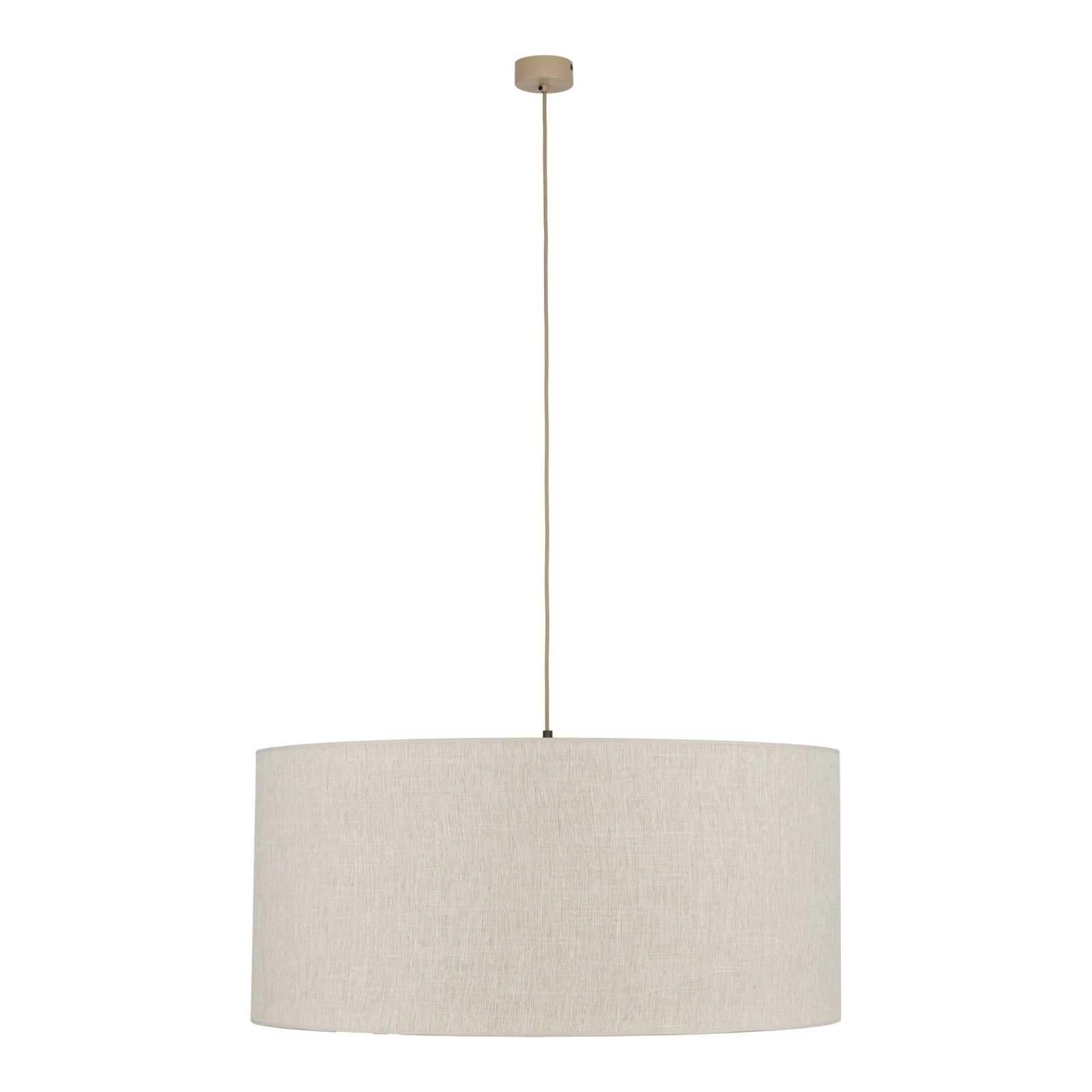 Pendant light 3xE27 – cylindrical, beige, fabric shade