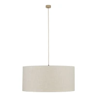 Pendant light 3xE27 – cylindrical, beige, fabric shade - Image 9
