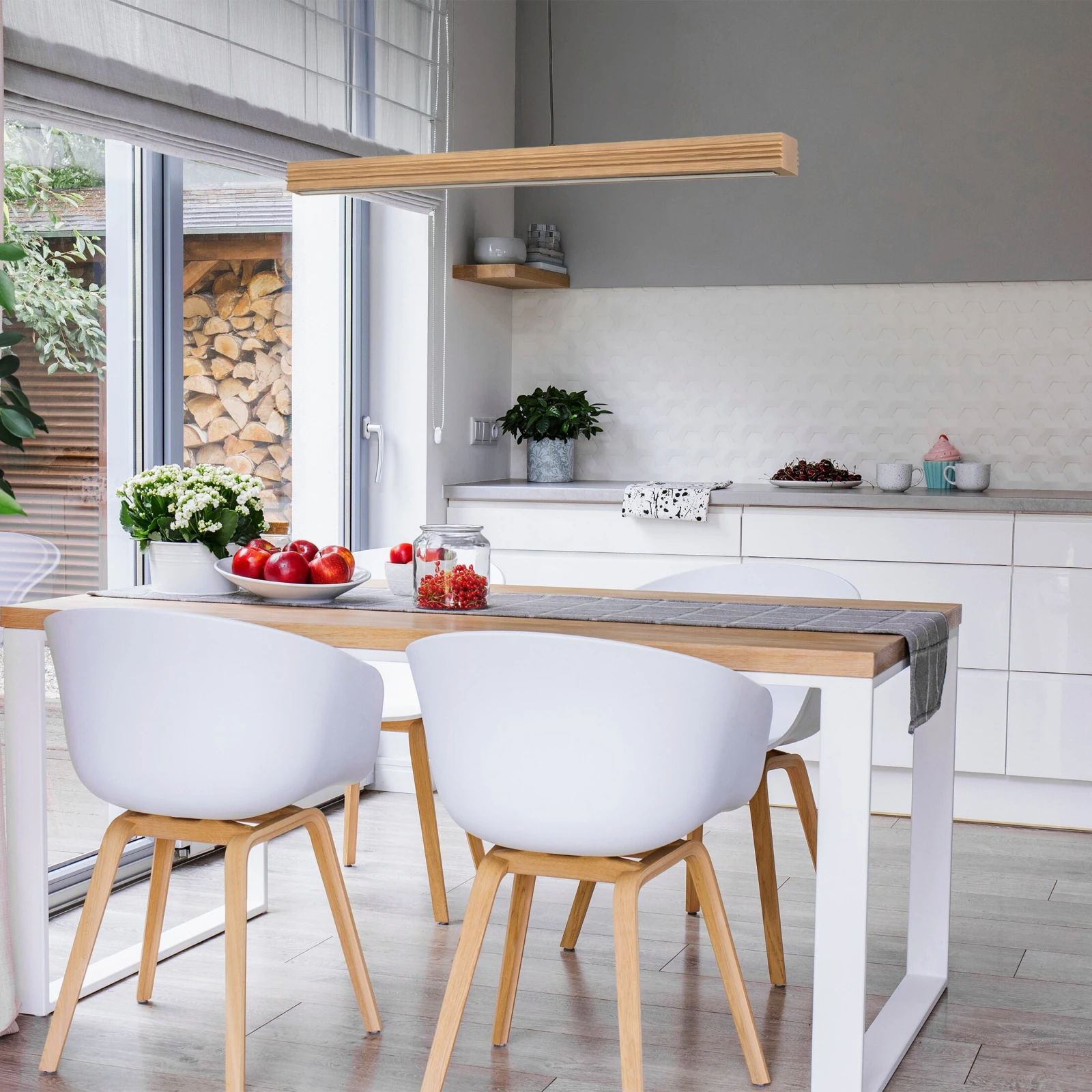 VIGA WOOD LED pakabinamas šviestuvas 24 W, natūralus medis