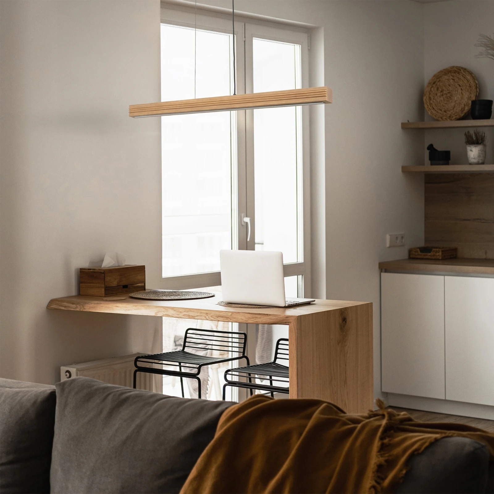 VIGA WOOD LED pakabinamas šviestuvas 24 W, natūralus medis