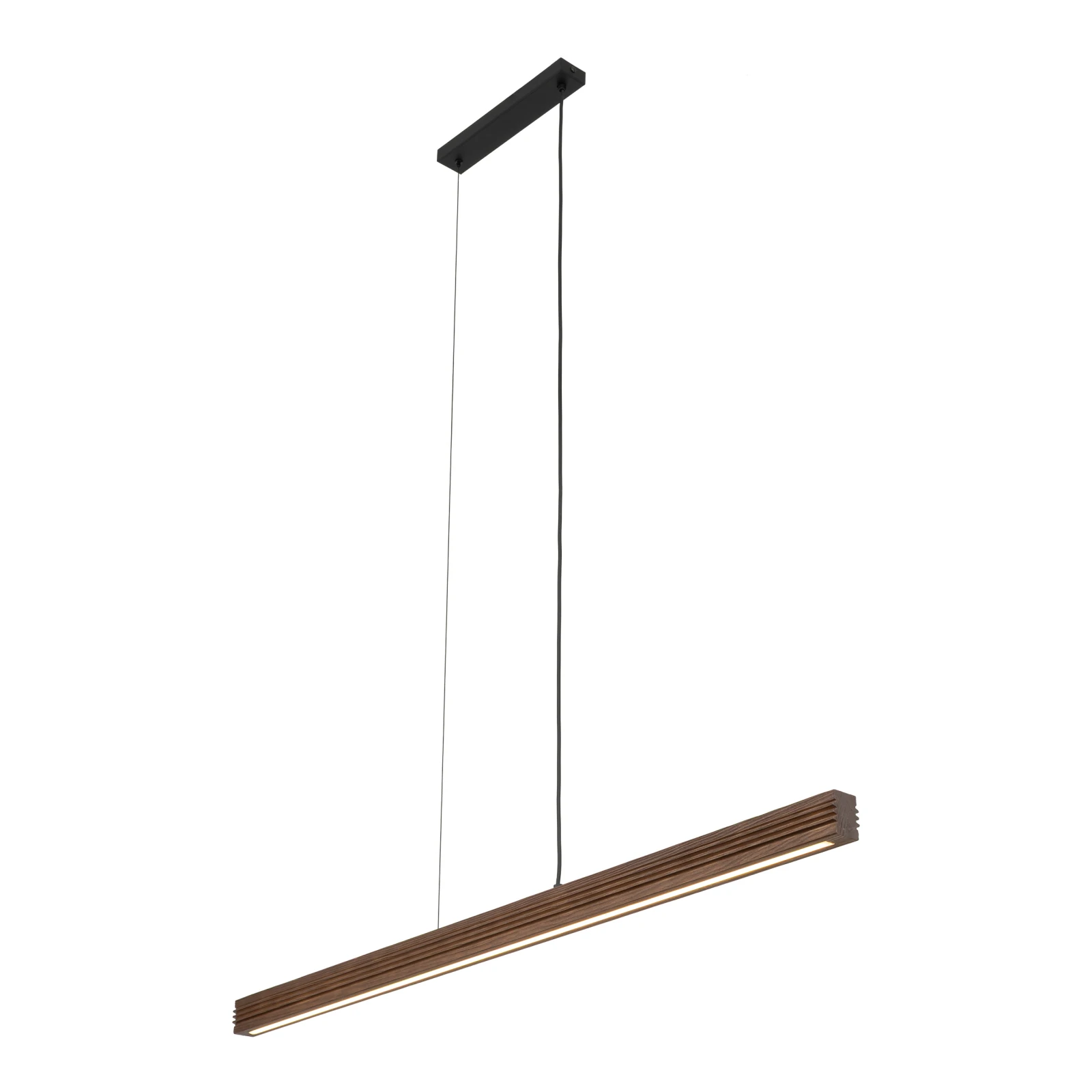 Pendant LED light 24 W – linear, walnut wood finish