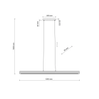 Pendant LED light 24 W – linear, walnut wood finish - Image 11