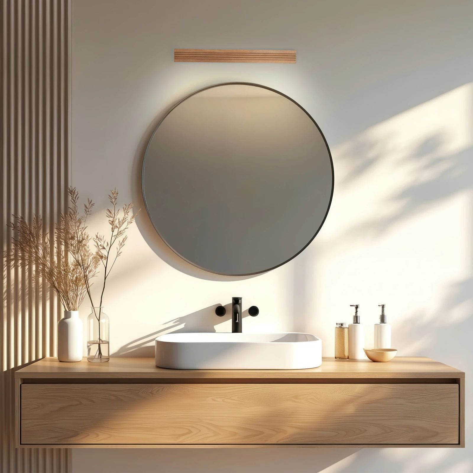 VIGA WOOD sieninis LED šviestuvas 9 W, natūralus medis, 3000 K