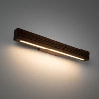 Wall LED light 9 W – linear, walnut tone, warm white - Image 1