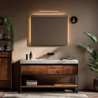 Wall LED light 9 W – linear, walnut tone, warm white - Image 3