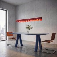 Pakabinamas šviestuvas 98,5 cm – banguotas raudonas LED, šilta šviesa - Nuotrauka 1