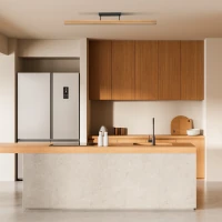 Ceiling LED light 25 W – linear, natural wood, warm light - Image 4
