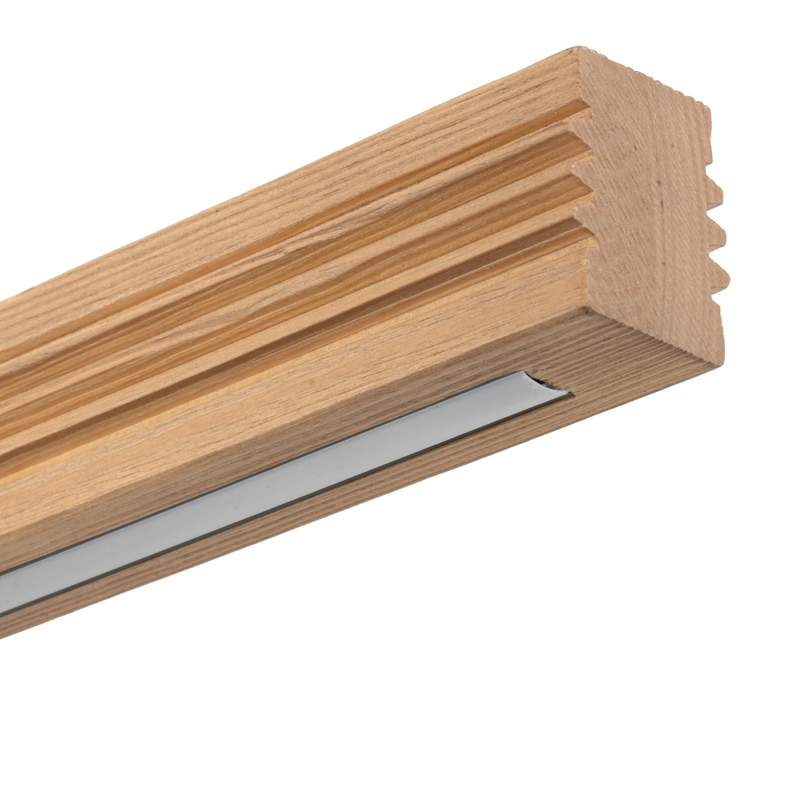 Ceiling LED light 25 W – linear, natural wood, warm light