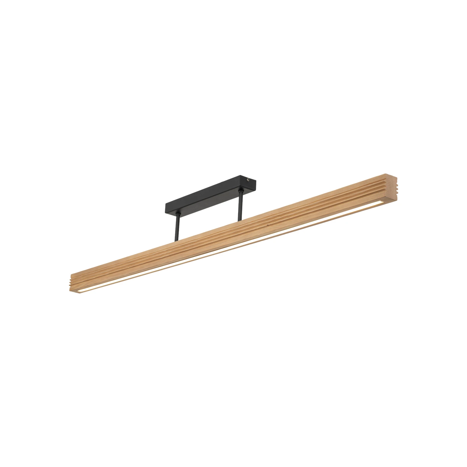 Ceiling LED light 25 W – linear, natural wood, warm light