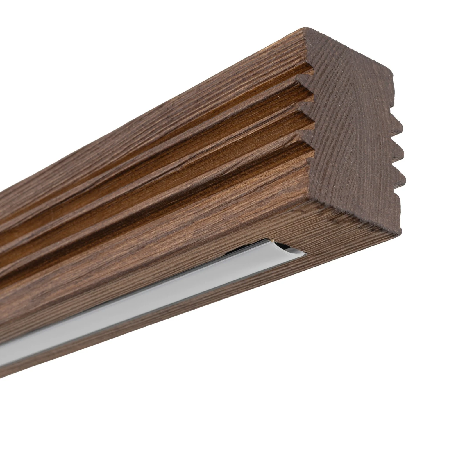 Ceiling LED light 25 W – linear, walnut tone, warm white