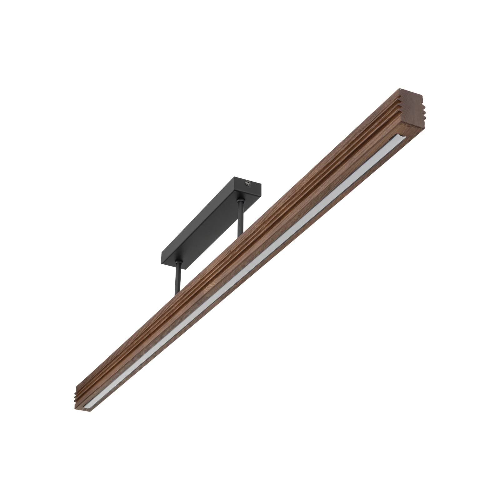 Ceiling LED light 25 W – linear, walnut tone, warm white