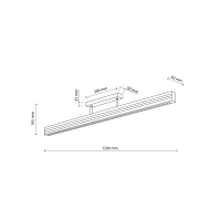 Ceiling LED light 25 W – linear, walnut tone, warm white - Image 8