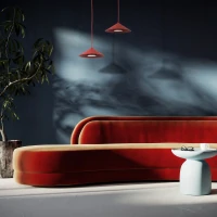Pendant light S 11 W – conical, burgundy, GX53 included