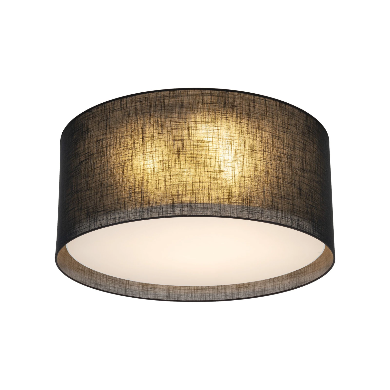 6 x E27 ceiling light – cylindrical, black, magnetic shade